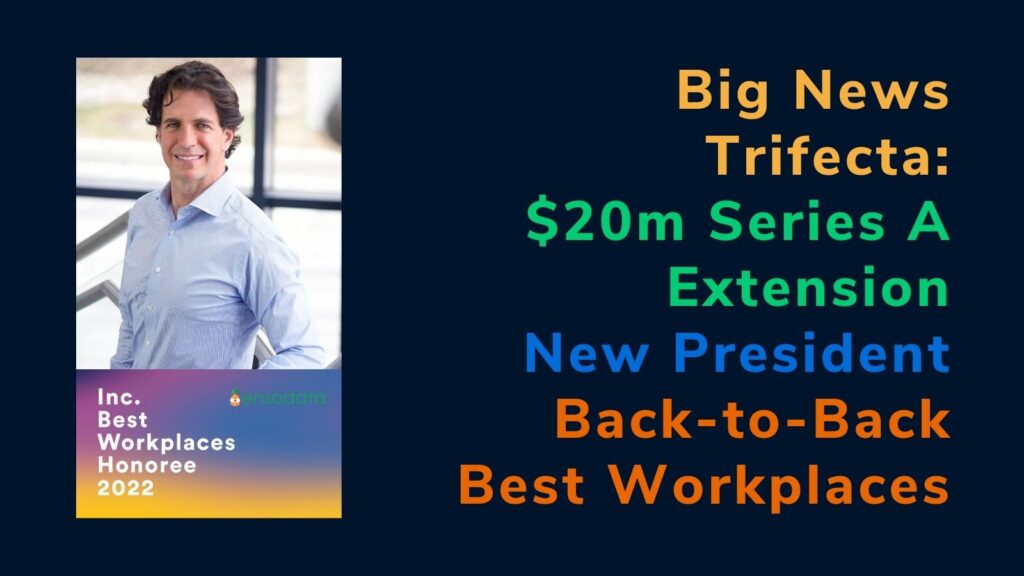 EnsoData Blog Post Hero Image - Big News Trifecta - $20m Series A Extension New President Back-to-Back Best Workplaces