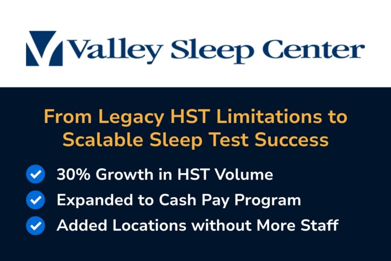 Valley Sleep Center results graphic with 30% growth and expanded services.
